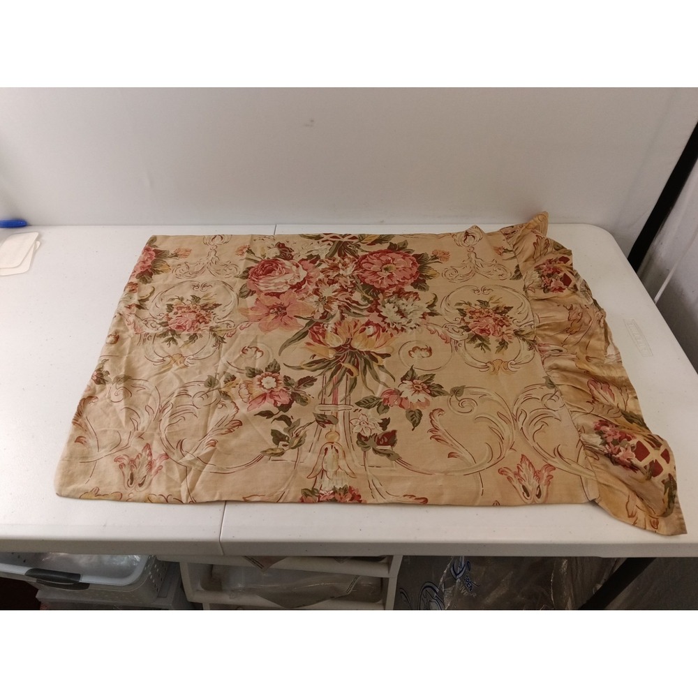 Ralph Lauren Guinevere standard Pillowcase Sham Cotton Sateen Floral Ruffled